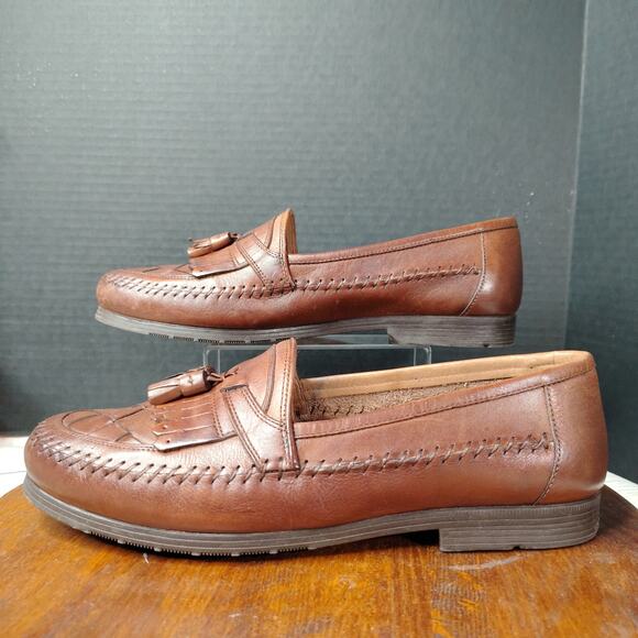 Giorgio Brutini Brown Tassel‎ Naples Leather Loafers Men's Size 10.5D - Picture 2 of 8